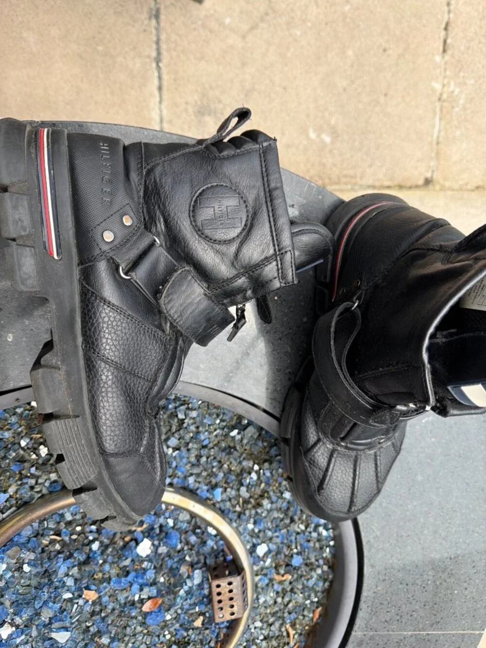 Tommy Hilfiger Men's Black Imperial Zip Boots Size 8
